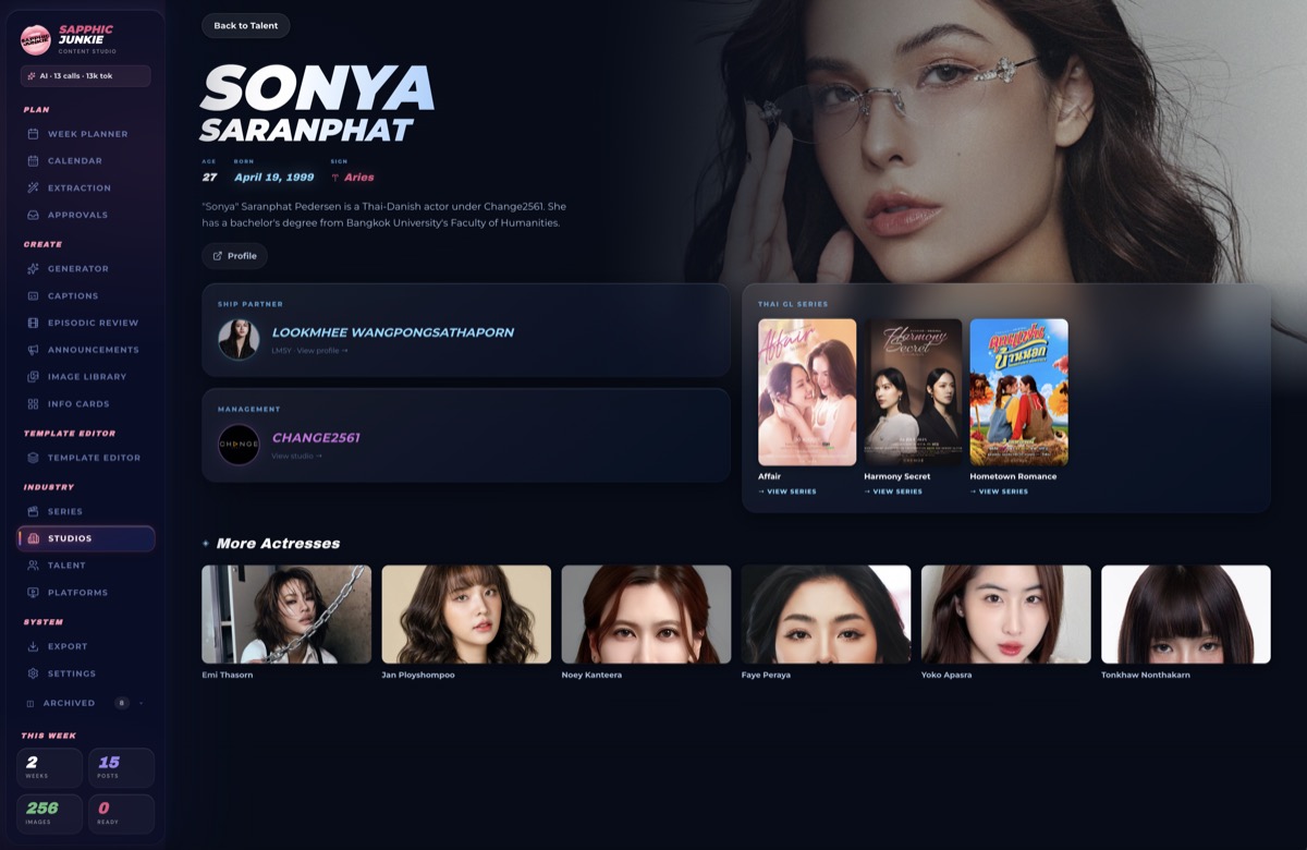 Talent, Sonya Saranphat